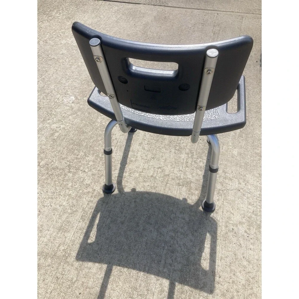 Medline Bath Chair, Bench, Seat, Stool for Disabled, Seniors & Elderly Black